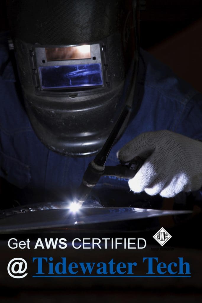 Welder in welding mask with "Get Certified" written at the bottom