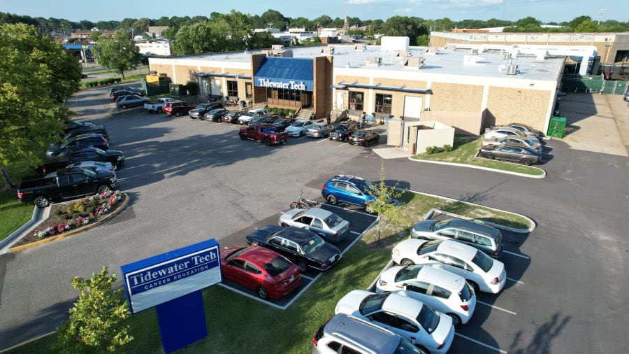 Ariel view of Tidewater Tech's campus on Princess Anne Road